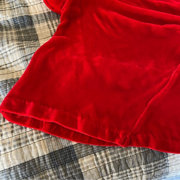 Eva Franco Silk Daphne Top Blouse One Shoulder Velvet Red Ruched: 10 - Picture 13 of 14